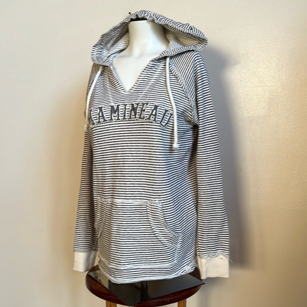 Blue 84 hoodie with distressed sleeve and hem soft cotton blend hoodie S…